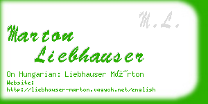 marton liebhauser business card